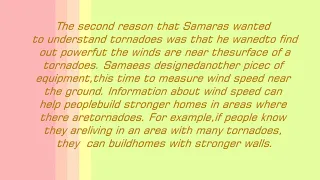 Tornado reading and writing skills.