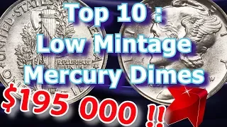 Top 10 Low Mintage Mercury Dimes and What They May Be Worth