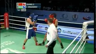 Super Heavy (+91kg) SF - Zhang (CHN) vs Ergashev (UZB) - 2012 AIBA Asian Olympic Qualifying Event