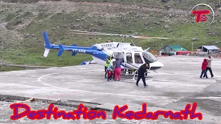 Helicopter landing and takeoff at Kedarnath