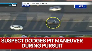 Suspect dodges CHP's PIT maneuver, extends pursuit