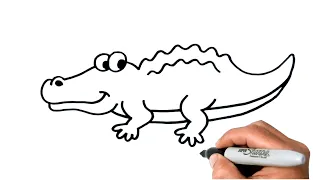 How to DRAW CROCODILE EASY Step by Step