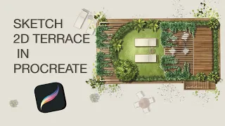 2D Sketched Terrace in Procreate | part 1/2