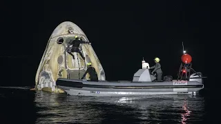 SpaceX crew land nighttime splashdown on Earth after historic ISS mission
