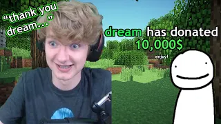 dream DONATES 10,000$ to tommyinnit and george