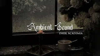 Dark Academia ASMR - Studying in an ancient library as rain's falling outside