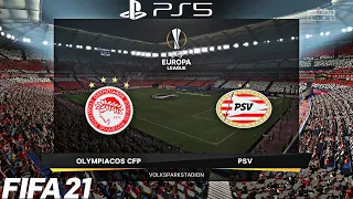 (PS5) FIFA 21 Olympiacos VS PSV Eindhoven (4K HDR 60fps) UEFA EUROPA LEAGUE PREDICTION HIGHLIGHTS