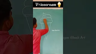 V=icecream 🍦- how to draw icecream drawing #shorts #art #viral #trending #ytshorts #drawing