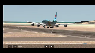 [RFS]  BIG PLANE B747-8 KOREAN AIR Take Off And Emergency Landing ||FLIGHT SIMULATOR