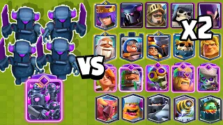 4 MINI PEKKAS vs ALL CARDS x2 | WHO ELIMINATES MORE? | Clash Royale