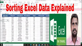 Excel Sorting the Data , Single sorting and multiple sorting  | MS excel Tamil Vathiyar | Part 22