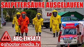 🚒  SALPETERSÄURE AUSGETRETEN - ABC-EINSATZ  🚒 | 🚒  Großeinsatz mit Gefahrgutzug  🚒