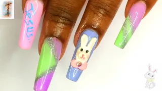 DIP POWDER NAILS | JESUS & 3D Spring Easter Bunny 🐰 Nail design | Revel Nail