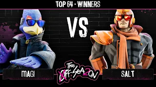 The Off Season 2 - Top 64 - Winners - TLOC | Salt (Captain Falcon) VS woo | Magi (Falco) - SSBM