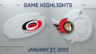 NHL Highlights | Hurricanes vs. Senators - Jan 27, 2022