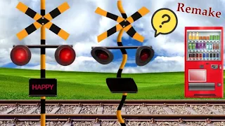 クネクネの踏切　リメイク版　仲間を増やして行進するよ　fumikiri railroad crossing ふみきりカンカンアニメ