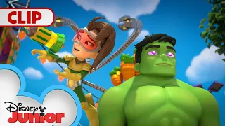 Ock Hits Hulk with the Obey Ray | Marvel's Spidey and his Amazing Friends | @disneyjunior