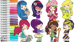 Strawberry Shortcake and Friends Coloring Book Compilation Plum Pudding Sour Grapes Orange Blossom