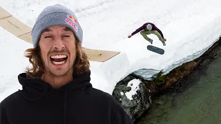 Battling A 20 Foot River Gap Frontside Flip In Winter w/ Ryan Decenzo