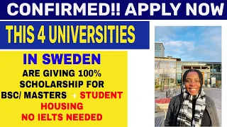 STUDY IN THIS FOUR UNIVERSITIES IN SWEDEN FOR FREE FOR BSC/ MASTERS | NO IELTS |CAN MOVE WITH FAMILY