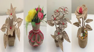 4in1 DIY! Jute rope flower vase making idea#Making Jute Vase At Home#Burlap Rope vase @DianCrafts