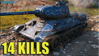 14 фрагов за 6 минут ✅ World of Tanks Т-34-85М лучший бой