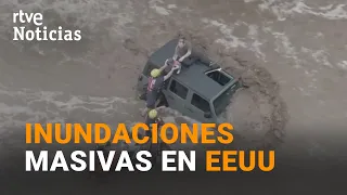 Las LLUVIAS TORRENCIALES colapsan EEUU | RTVE Noticias