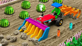 DIY tractor making mini PLOW MACHINE to planting WATERMELON fields / how to PLOW FIELD by hand