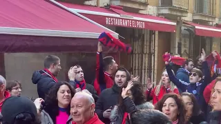La afición del Osasuna se hace notar en su llegada a Valladolid