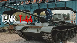 Soviet T44 tank prepares to start the engine