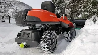 Husqvarna Rider 214 TC - Deep Snow Plowing - (gwiefterluchs Fail Edition)