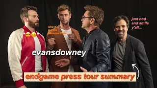 chris evans and robert downey jr: endgame press tour