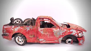 Restoration Damaged Diecast  Ford  SVT  Lightning Pickup Truck diecast resurrection