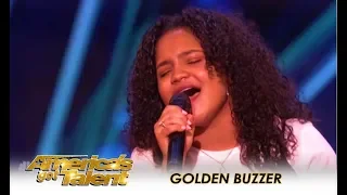 Amanda Mena: Mel B Sends A GOLDEN BUZZER Message To All Bullies! | America's Got Talent 2018