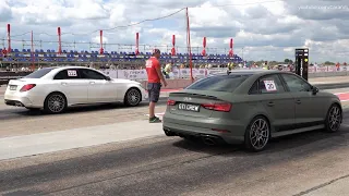Mercedes AMG C63s vs Audi RS3 - Drag Race