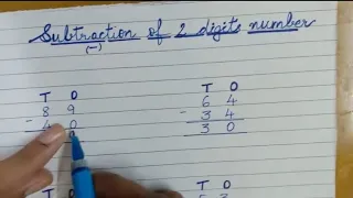 Subtraction of 2 digit numbers| with fingers and tricks to recheck| class 1| class 2