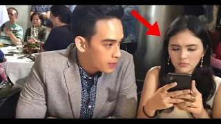 Diego Loyzaga Pinahiya si Sofia Andres. Text Kasi Ng Text sa Presscon, Diego Inagaw Ang Phone!