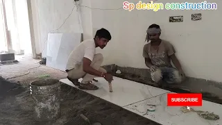 Excellent Techniques In Construction Of Living Room Floors Using Large Size Ceramic Tiles 800 x120cm