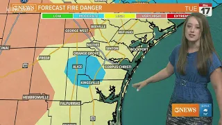 Hot, windy, and very high fire danger in the Corpus Christi weather forecast