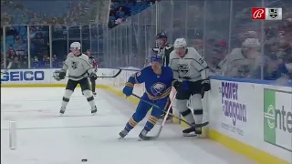 Cal Petersen makes a stop on Tage Thompson.