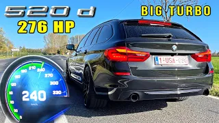 BMW 520d G31 Touring *BIG TURBO* | 0-240KM/H on AUTOBAHN & STRAIGHT PIPE SOUND