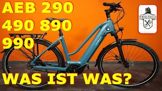 Velo de Ville AEB 890. Was  ist der Unterschied zwischen AEB 290, 490, 890, 990 ?