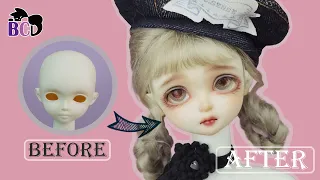 BJD Faceup Painting Timelapse [Comibaby Doll DuDu]paiting doll,doll makeover transformations