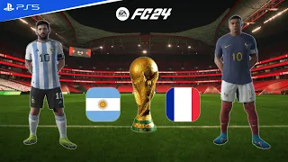 FC 24: Argentina vs France | FIFA World Cup final | Lionel Messi vs Mbappe | PS5