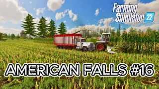 Chopping CORN 🌽 for SILAGE - American Falls FS22 - 4K Timelapse Gameplay