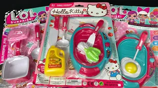 4 Minutes Satisfying with Unboxing Hello Kitty and LOL Kitchen Sets | ASMR (no music)