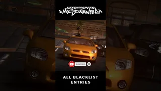 NFS Most Wanted: All Blacklist Entrances (Like & Subscribe)