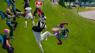 5 Wildcat Skins and Two Sweaty Soccer Skins All Against Me in Party Royale