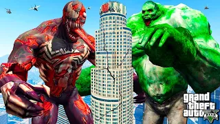 ZOMBIE HULK Fight "ZOMBIE VENOM" in GTA5 | GTA5 AVENGERS