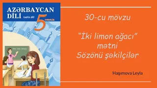 5-ci sinif Azərbaycan dili/ "İki limon ağacı" mətninin izahı. Sözönü şəkilçilər.